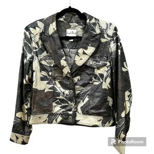 Joseph Ribkoff shimmery metallic linen blend blazer 10